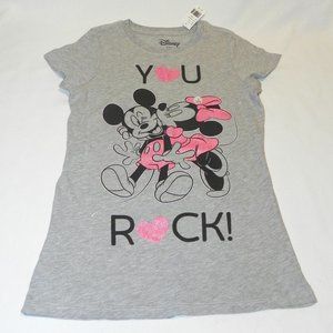New Mickey & Minnie Mouse Girls T-shirt, Sz 10-12